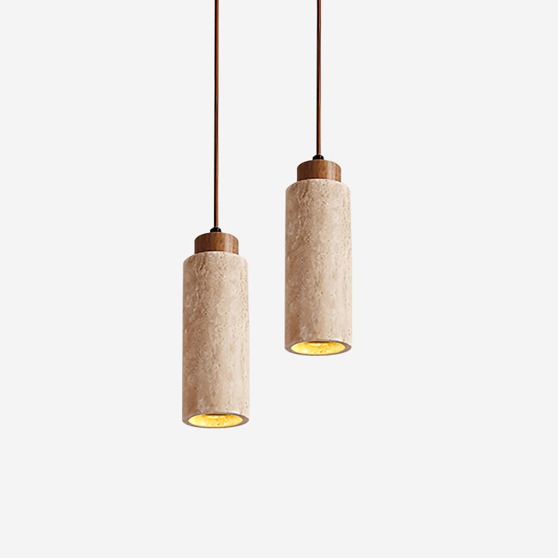Nerova Pendelleuchte Travertin Holz Minimalistisch