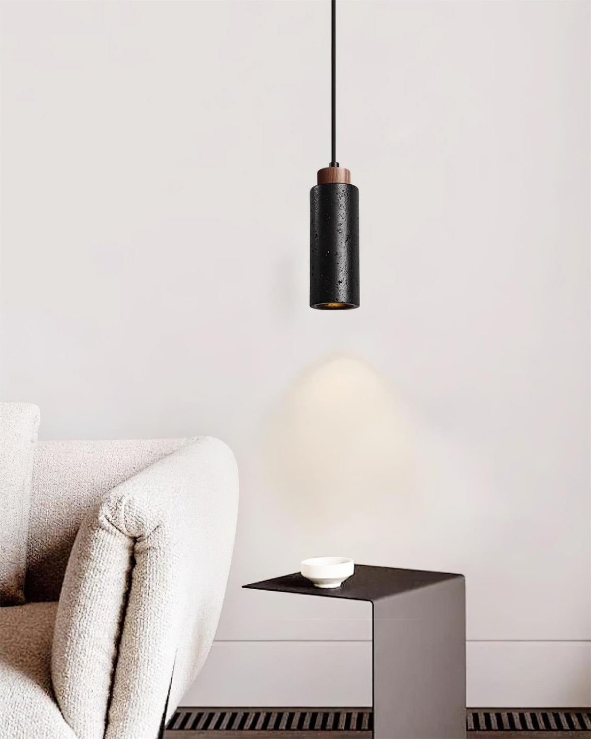 Nerova Pendelleuchte Travertin Holz Minimalistisch