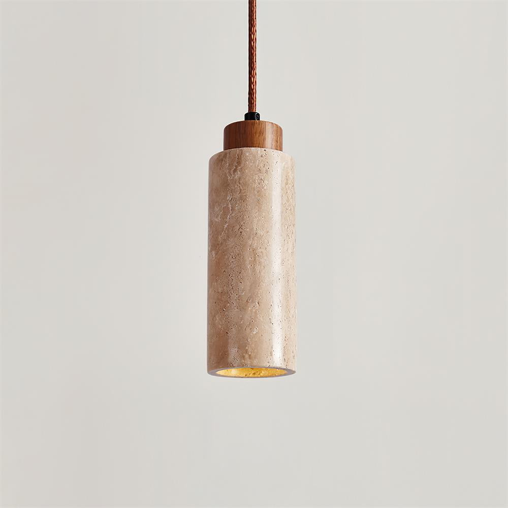 Nerova Pendelleuchte Travertin Holz Minimalistisch
