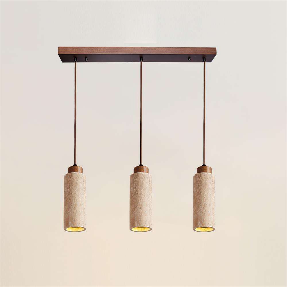 Nerova Pendelleuchte Travertin Holz Minimalistisch