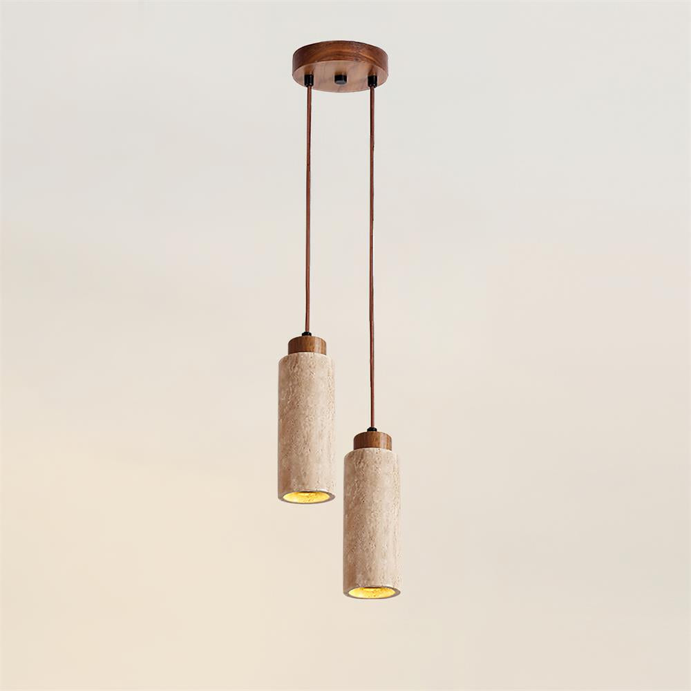 Nerova Pendelleuchte Travertin Holz Minimalistisch