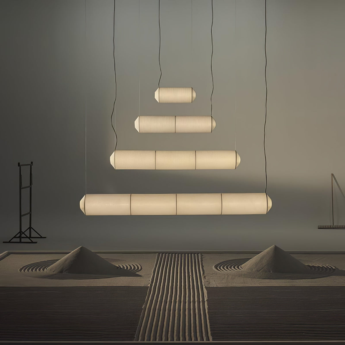 Oren zeitgenössische minimalistische Pendelleuchte aus natürlicher Maulbeerseide