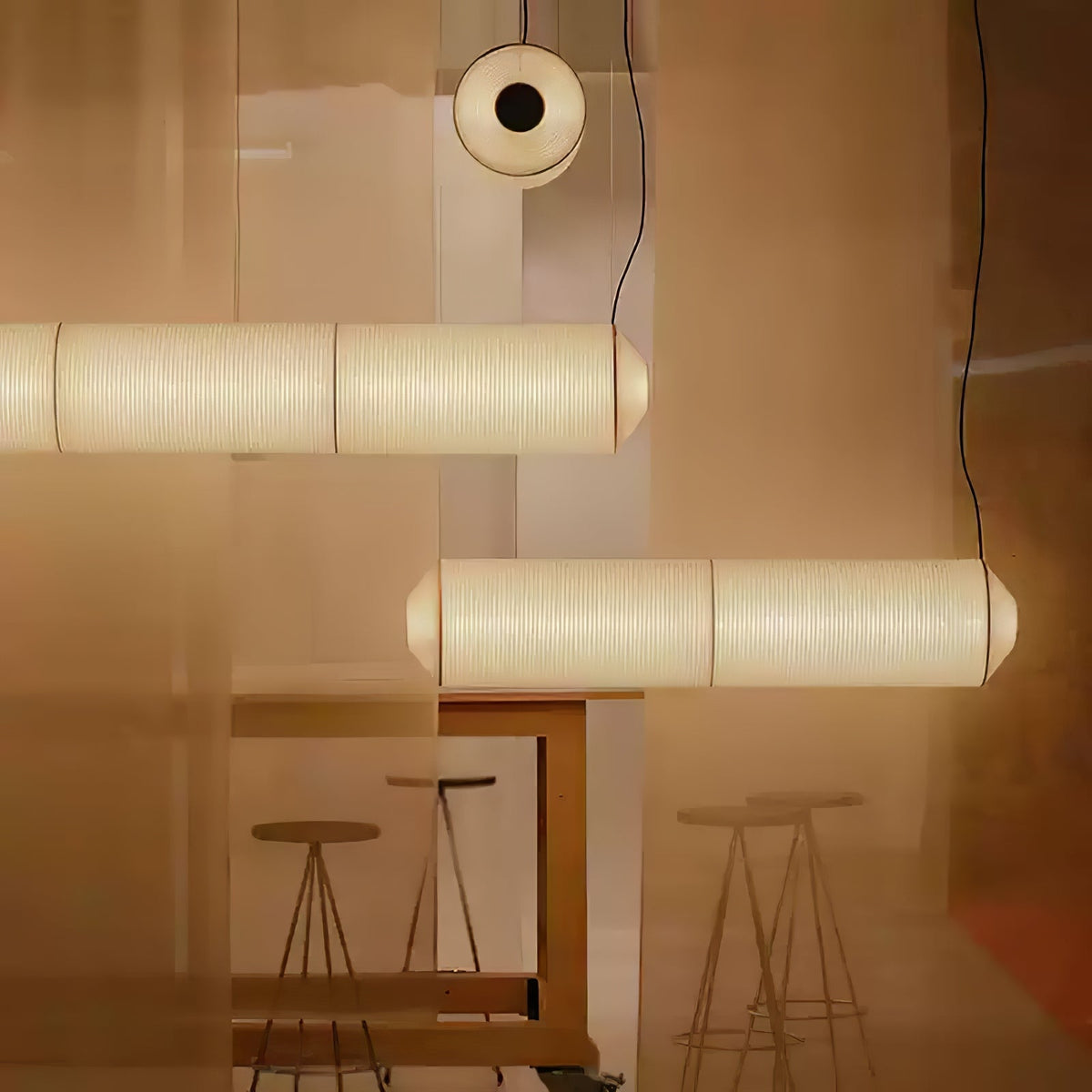 Oren zeitgenössische minimalistische Pendelleuchte aus natürlicher Maulbeerseide