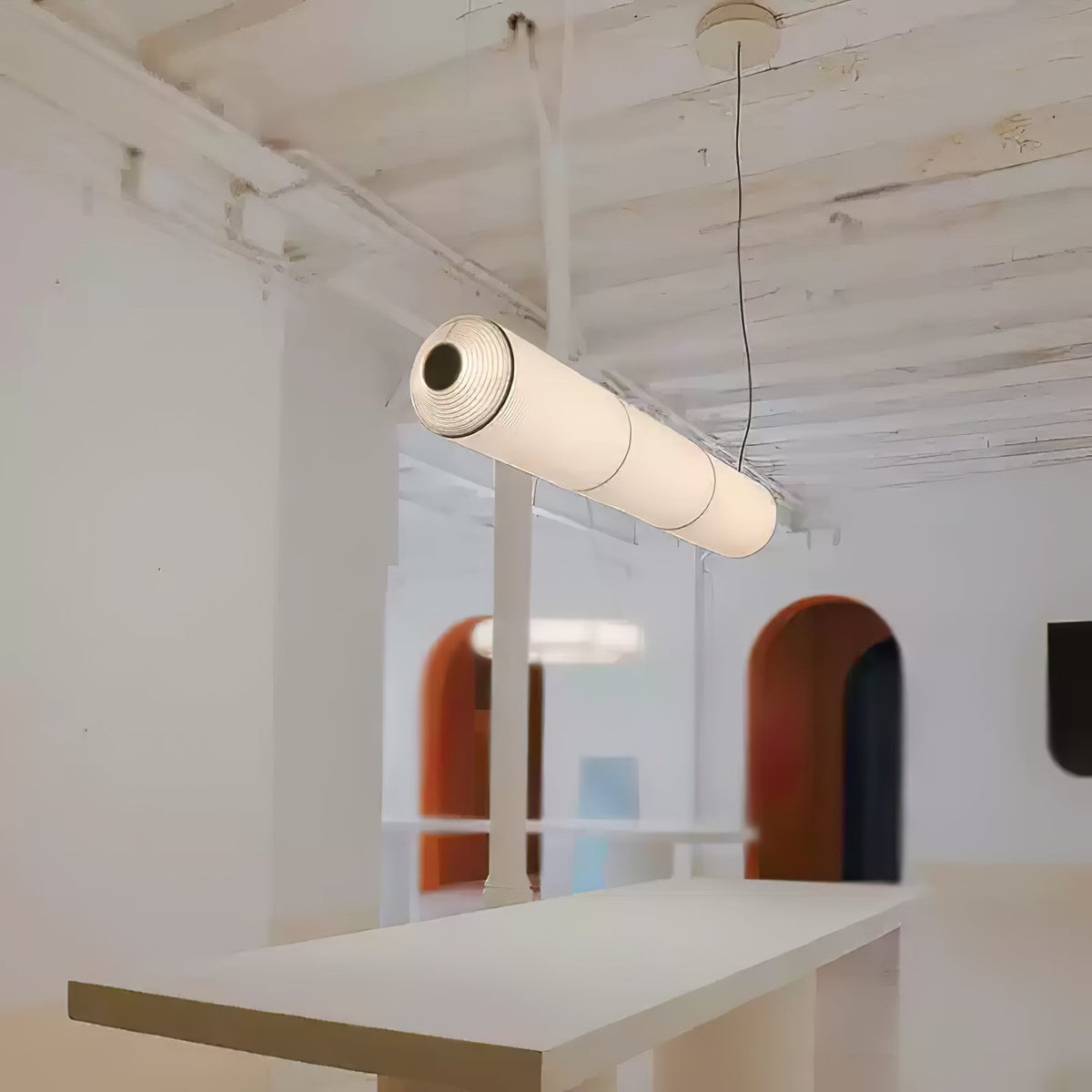 Oren zeitgenössische minimalistische Pendelleuchte aus natürlicher Maulbeerseide