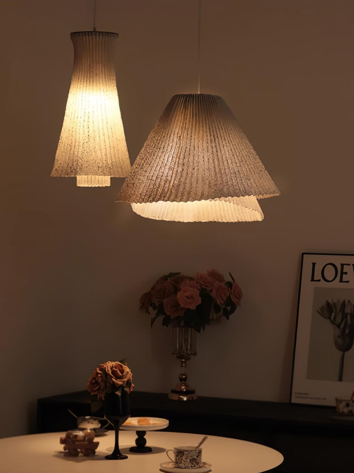 Viora Pendelleuchte aus grauem Edelstahl im Vintage-Stil