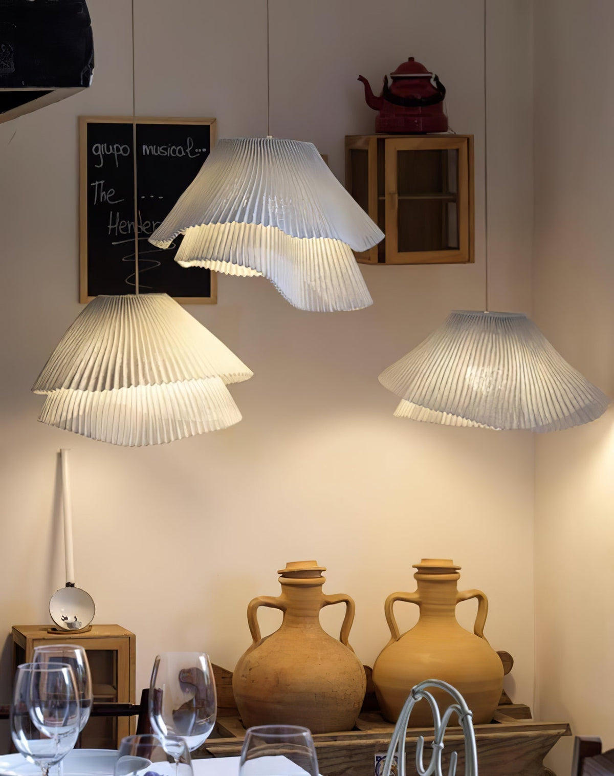 Viora Pendelleuchte aus grauem Edelstahl im Vintage-Stil