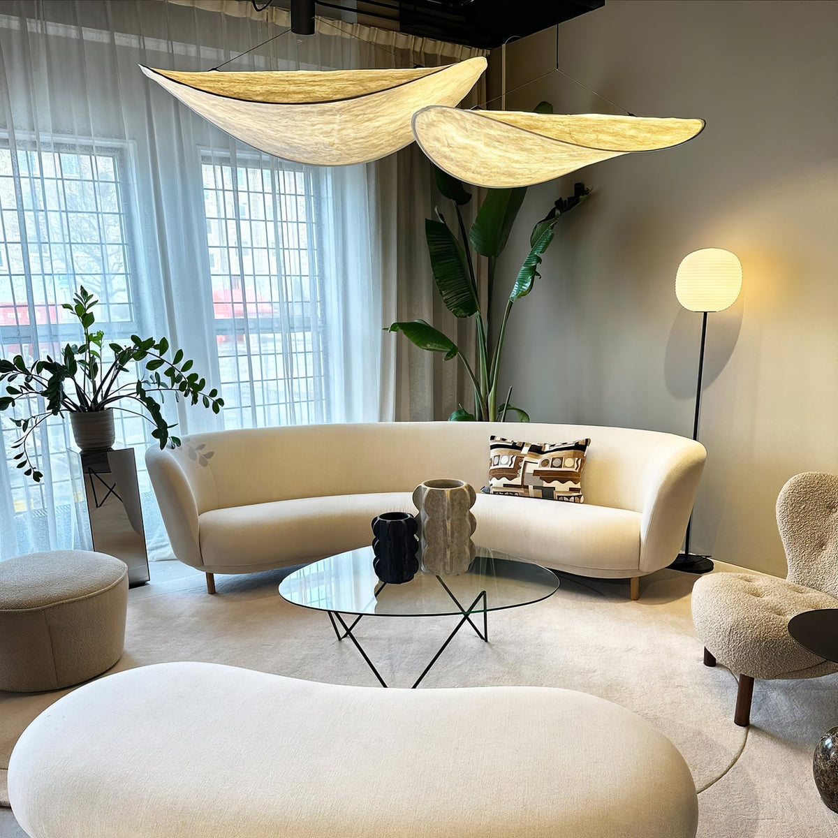 Luminette Minimalistische Seidensatin-Pendelleuchte