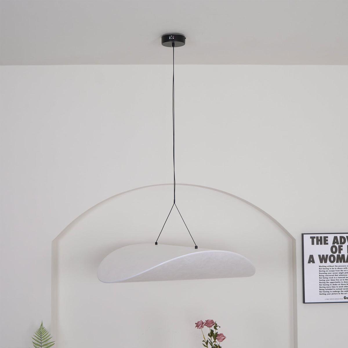 Luminette Minimalistische Seidensatin-Pendelleuchte