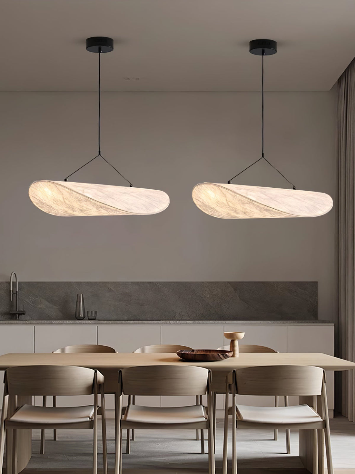 Luminette Minimalistische Seidensatin-Pendelleuchte