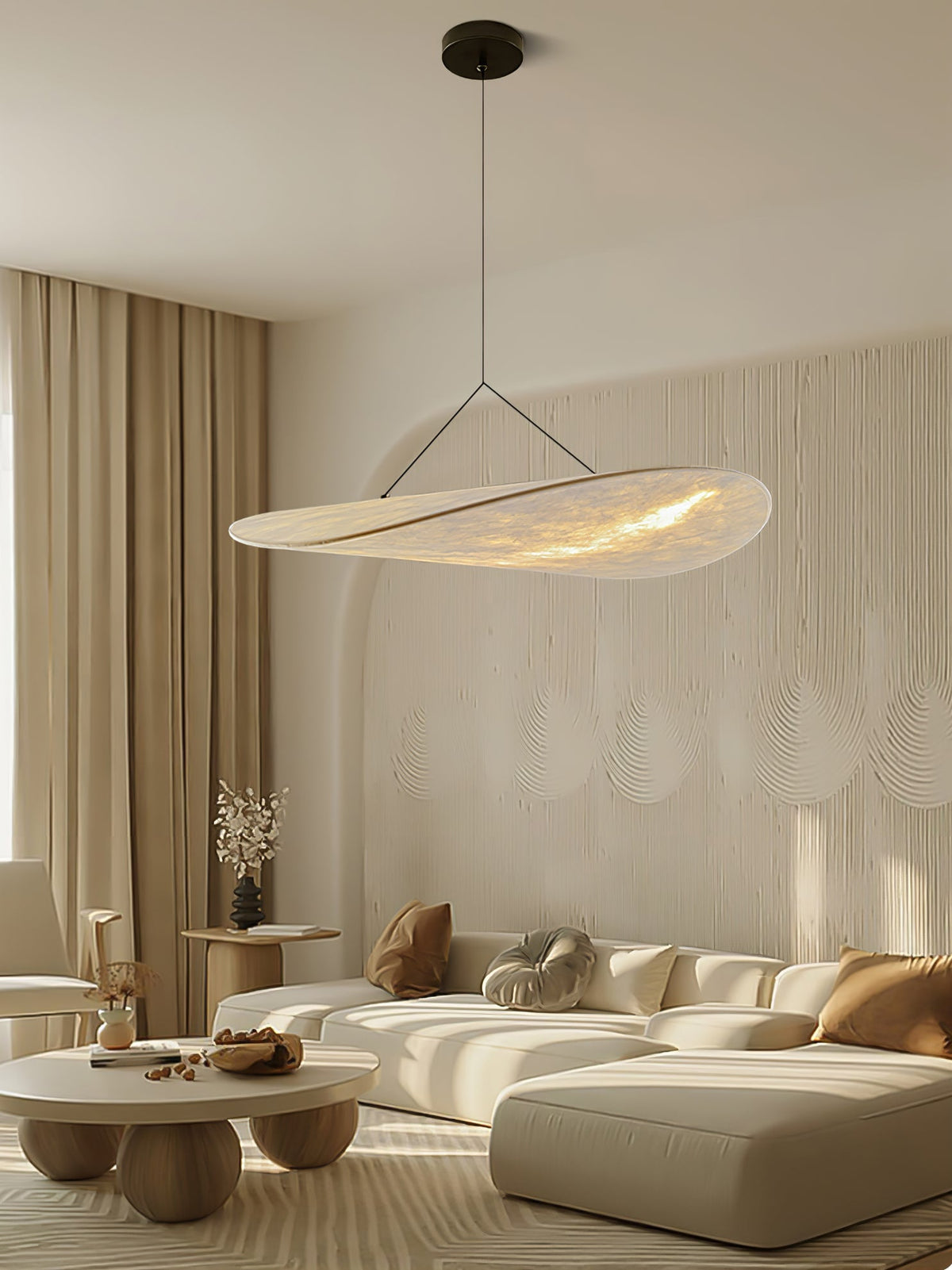Luminette Minimalistische Seidensatin-Pendelleuchte