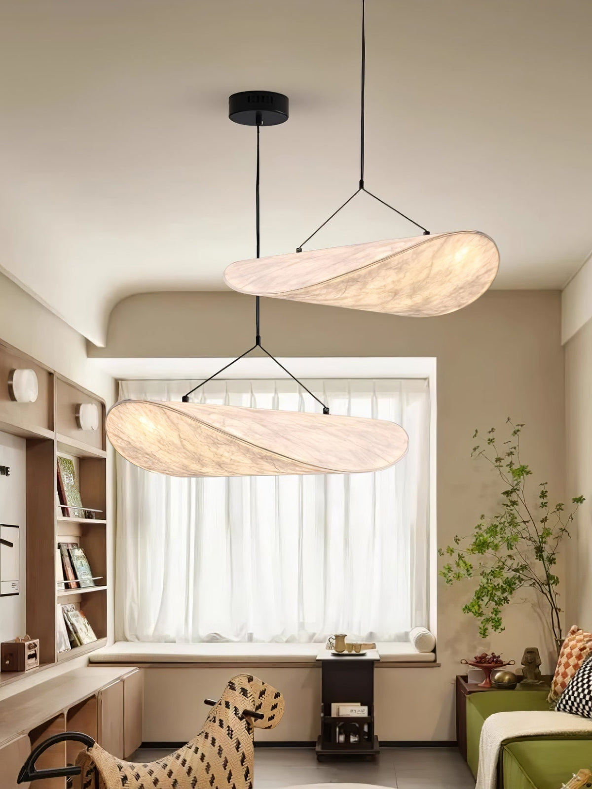 Luminette Minimalistische Seidensatin-Pendelleuchte