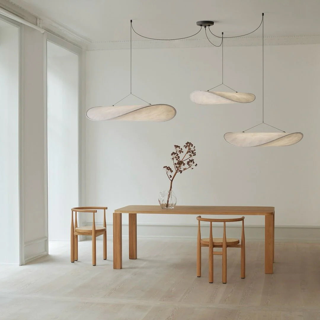 Luminette Minimalistische Seidensatin-Pendelleuchte