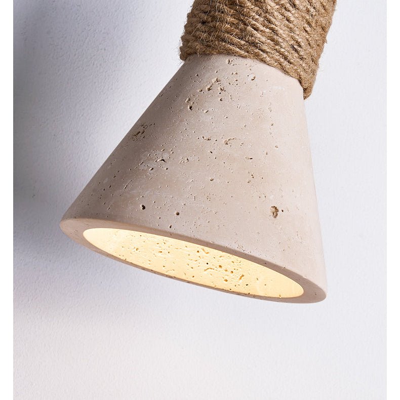Litz Vintage Gelb Travertin Seil-Wandleuchte