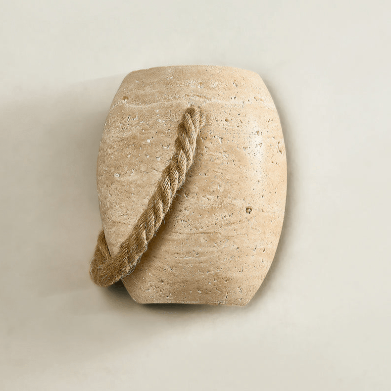 Wryn Wandleuchte aus Seil in Beige