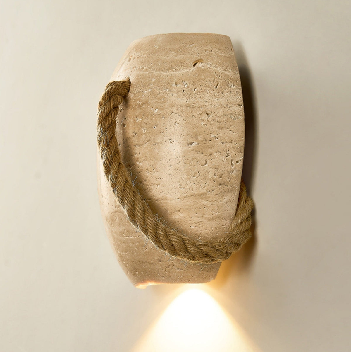 Wryn Wandleuchte aus Seil in Beige