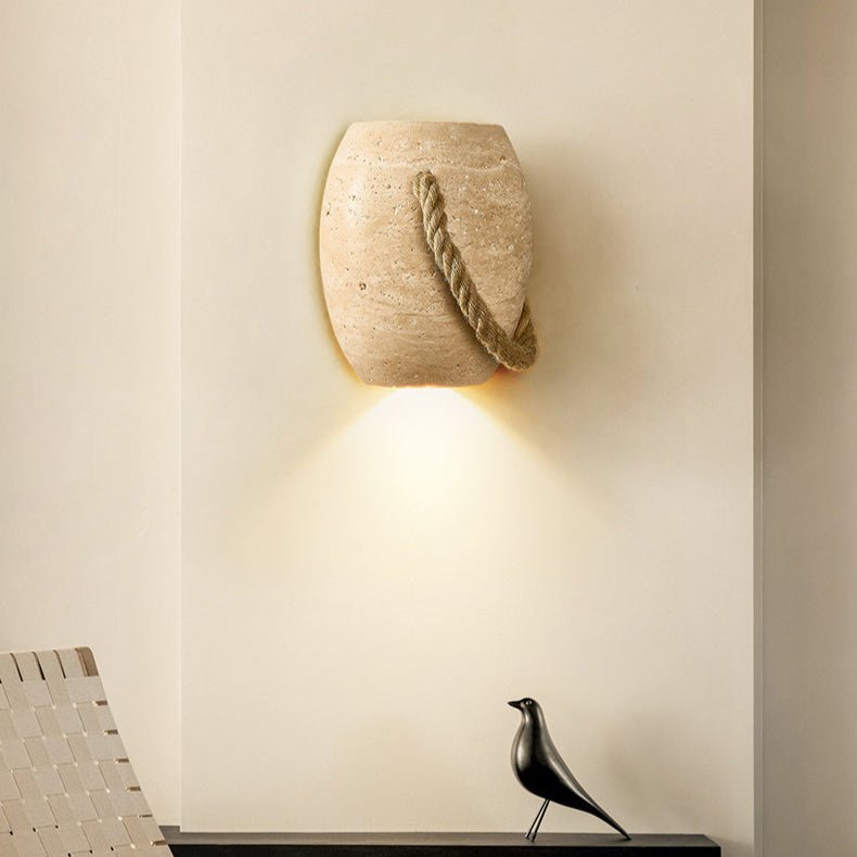 Wryn Wandleuchte aus Seil in Beige