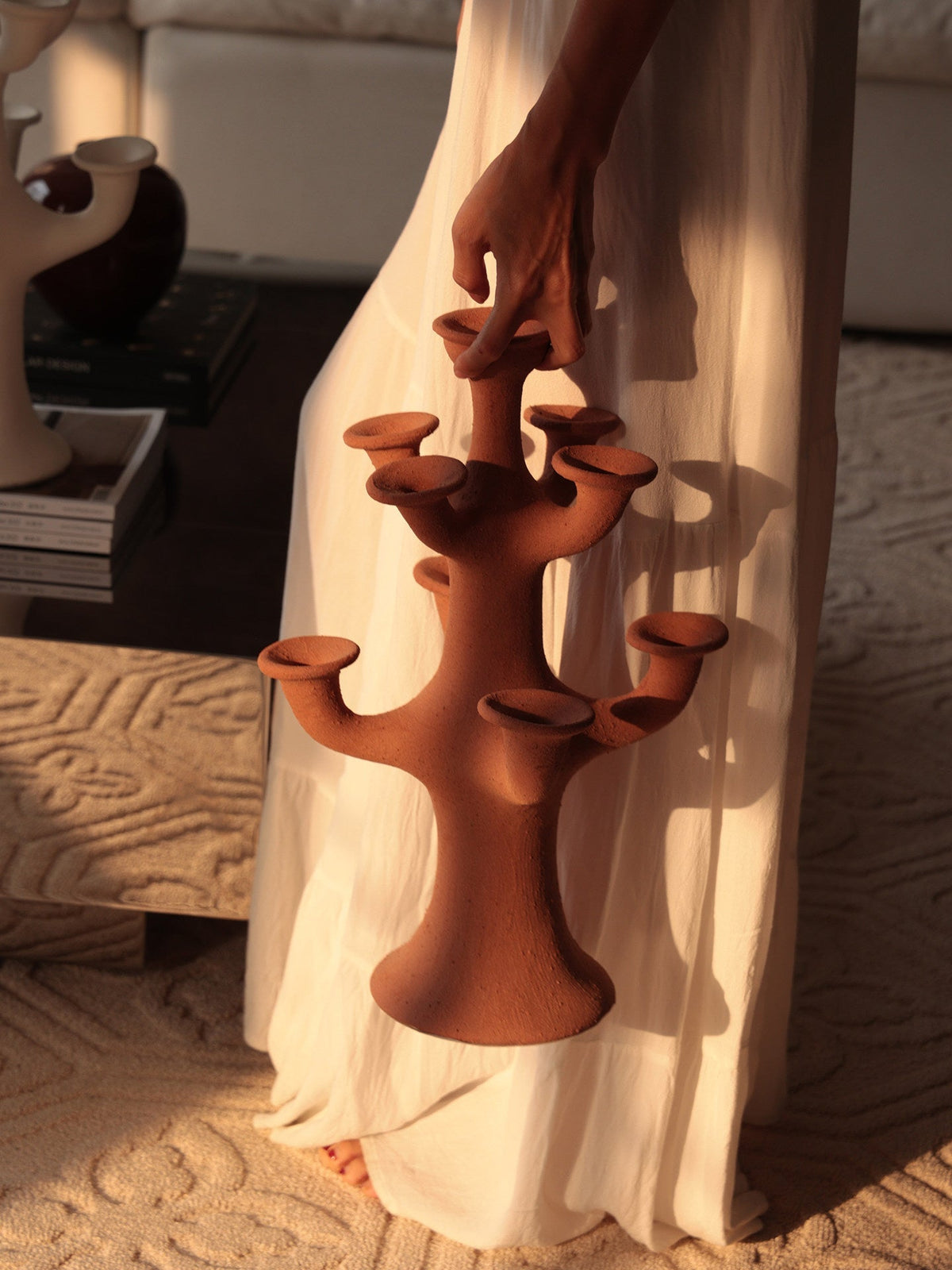 Terracotta Kerzenleuchter