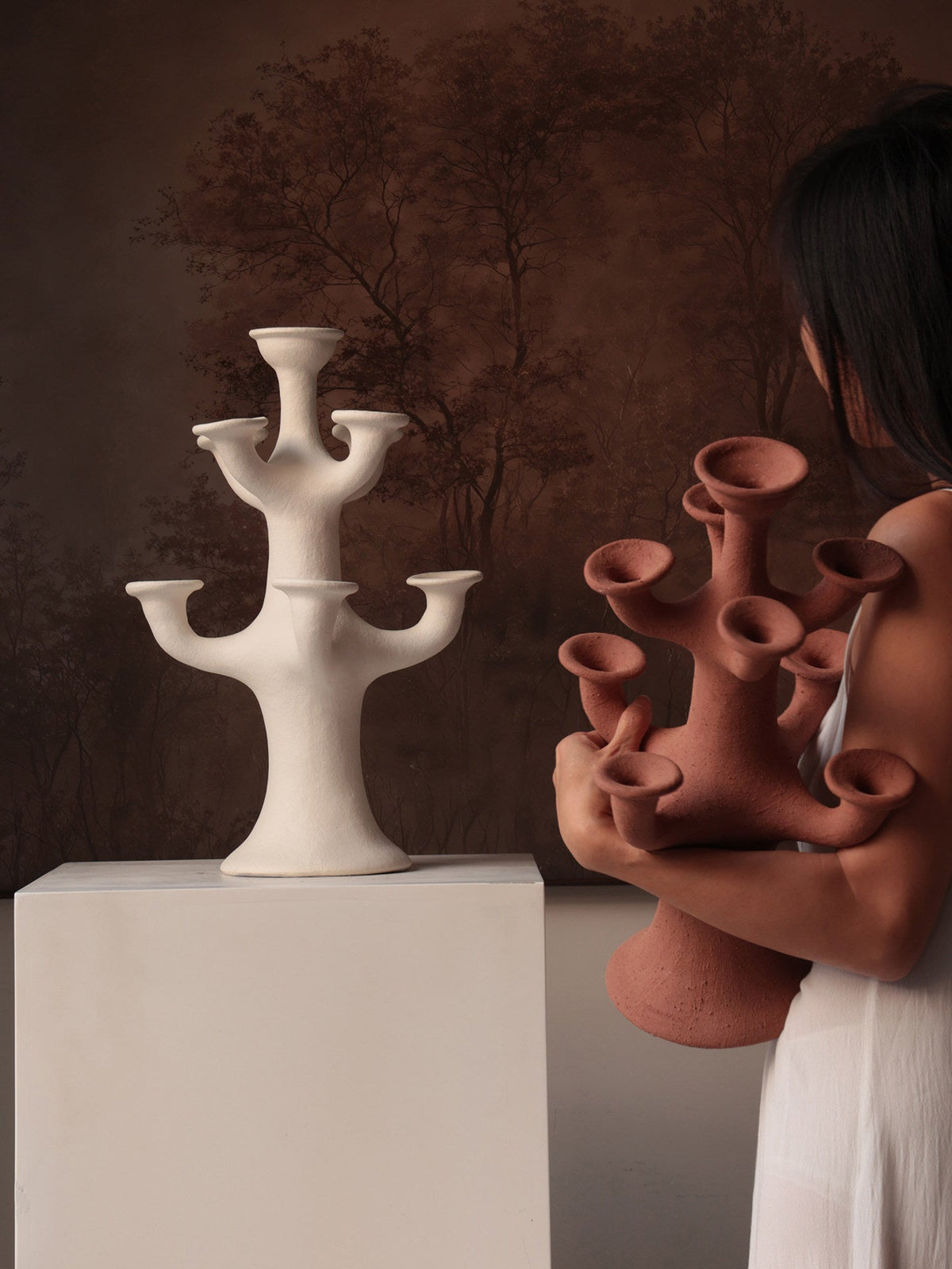 Terracotta Kerzenleuchter