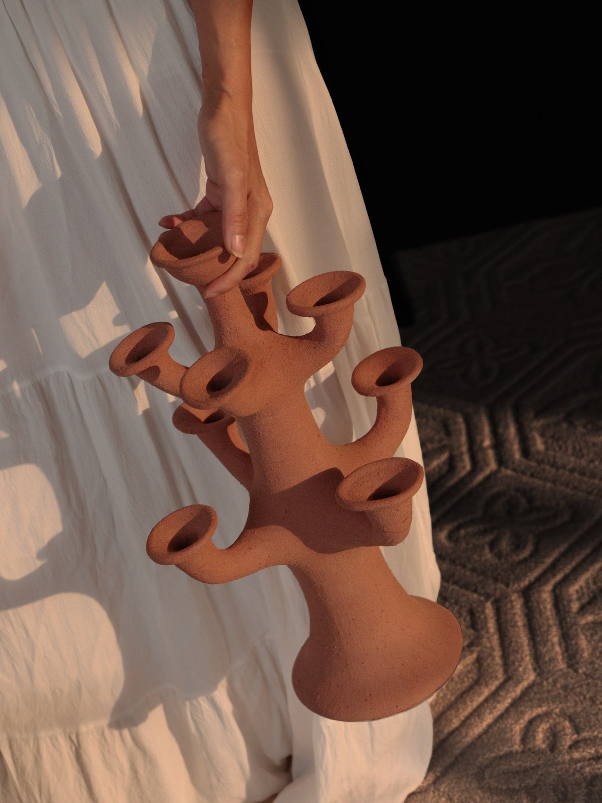 Terracotta Kerzenleuchter