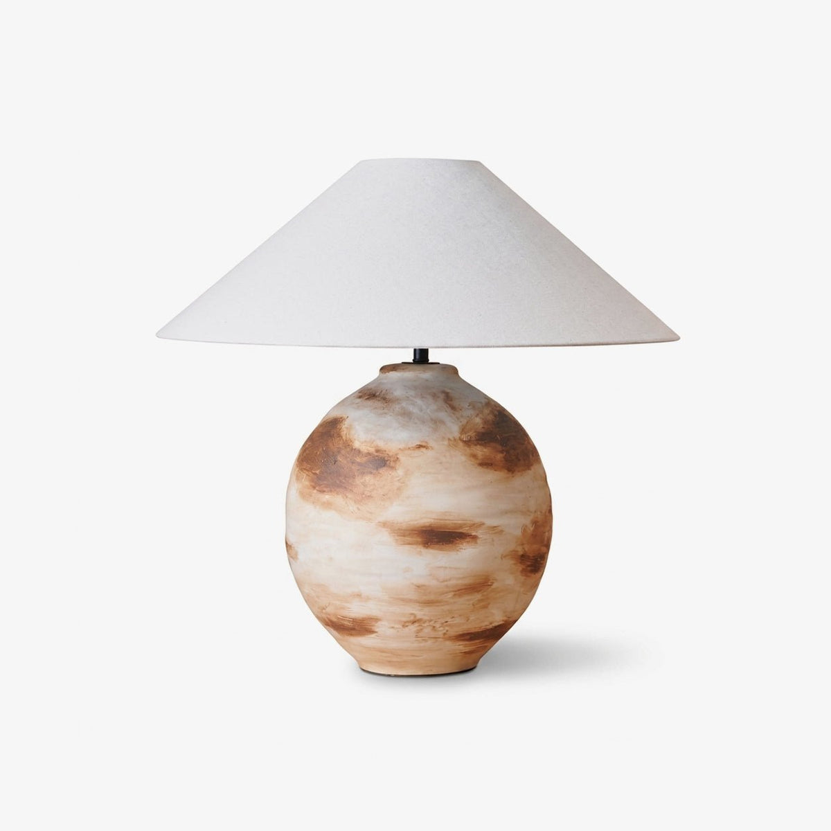 Sorellan Keramik-Tischlampe Braun Oval Vase Minimalistisch Schlafzimmer | Cielum
