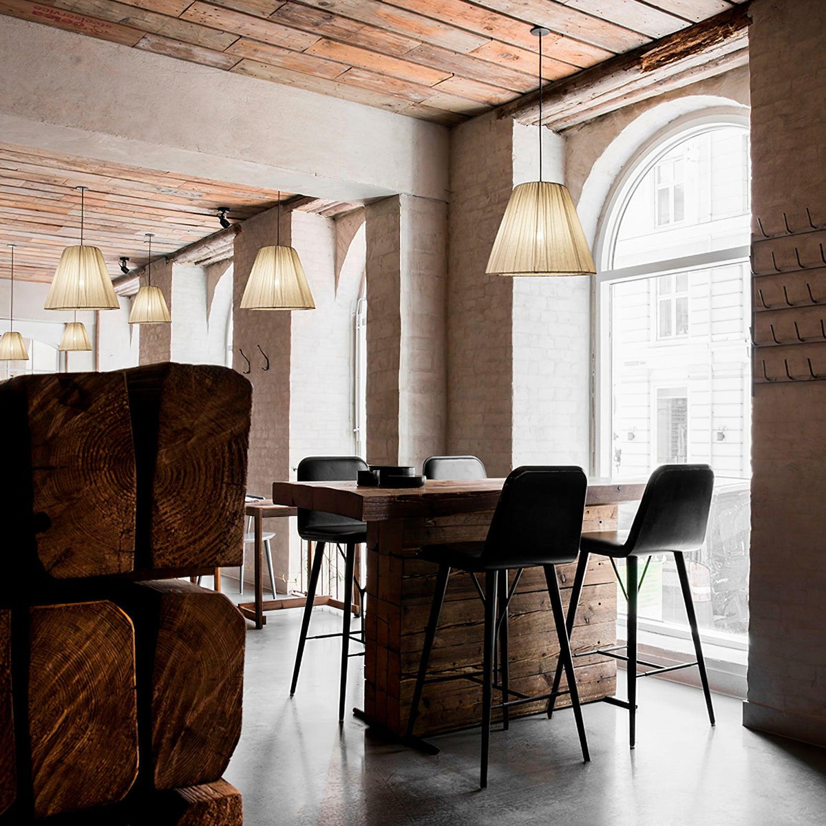 Docan Pendelleuchte aus Stoff im Retro-Stil