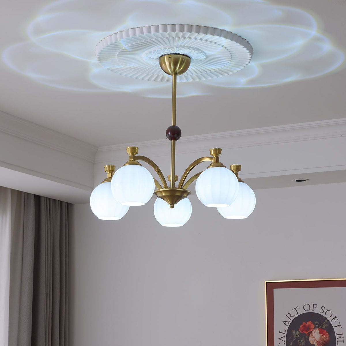 Usilia Elegance Vintage Glas-Holz Kronleuchter