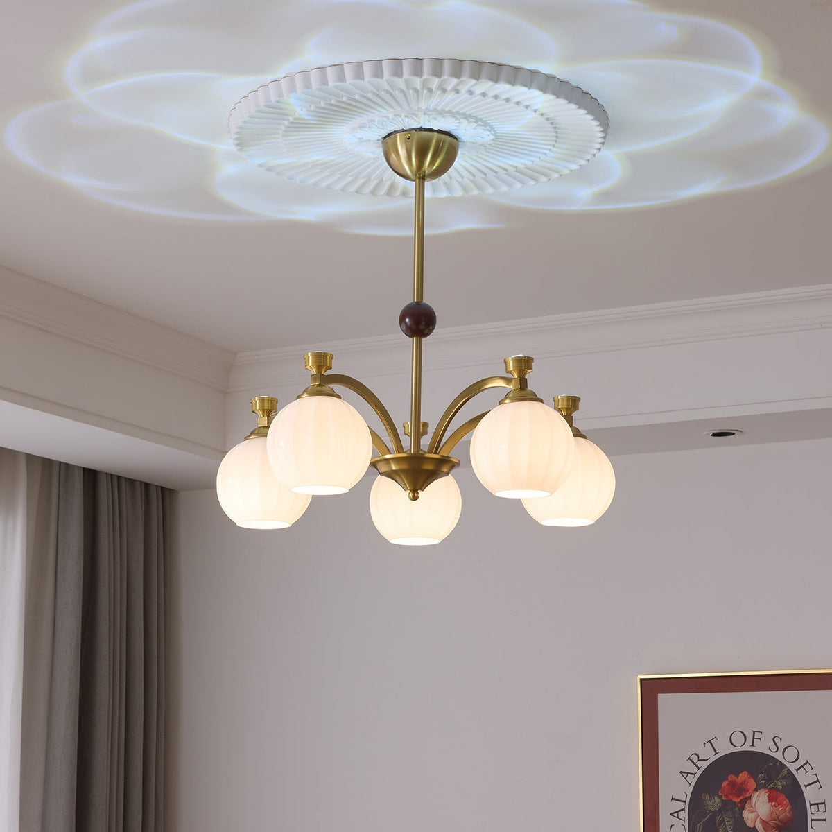 Usilia Elegance Vintage Glas-Holz Kronleuchter