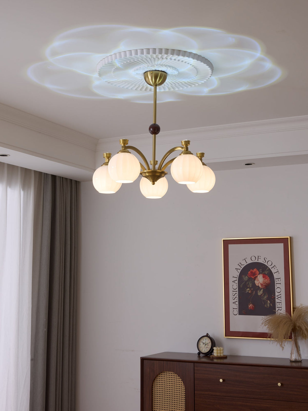 Usilia Elegance Vintage Glas-Holz Kronleuchter