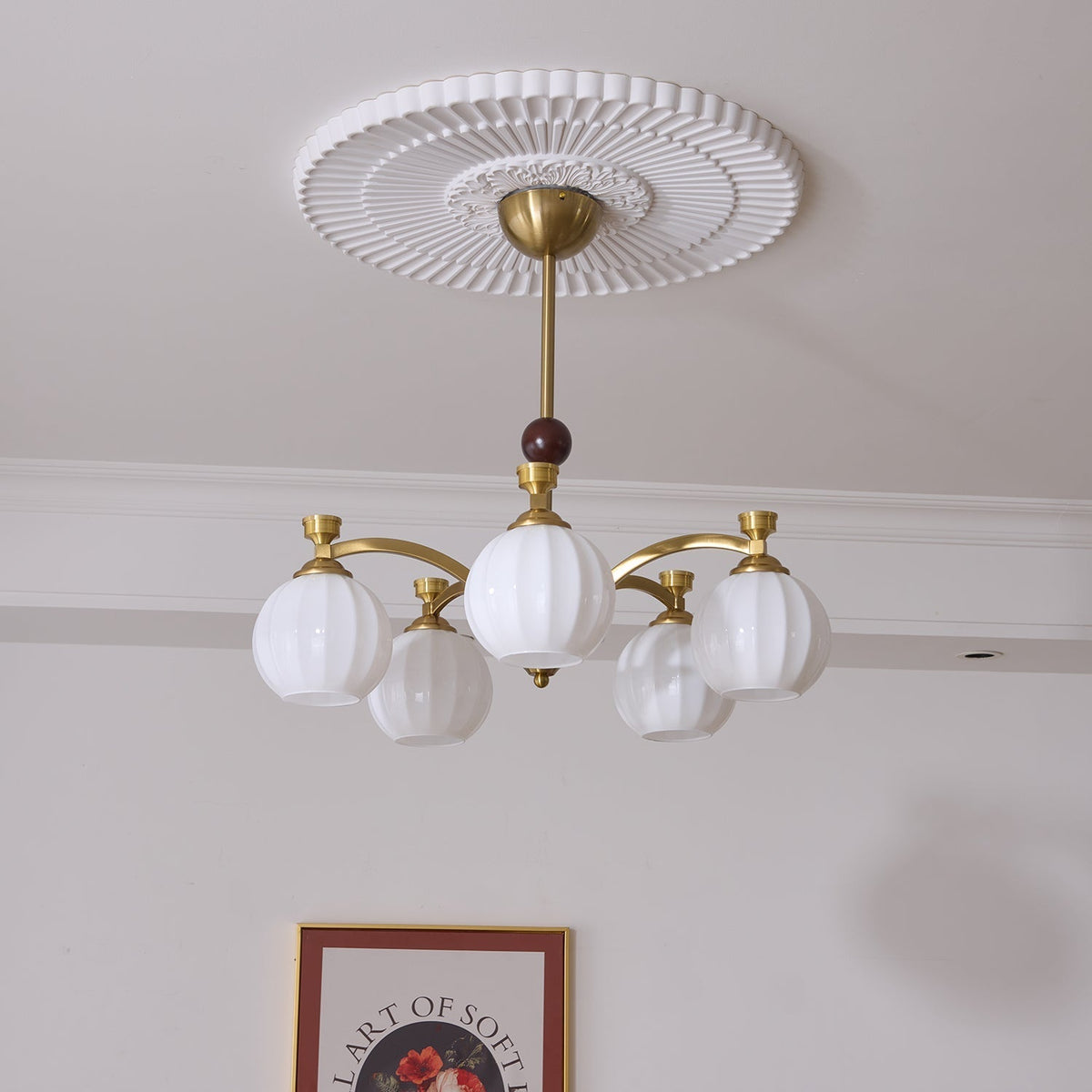 Usilia Elegance Vintage Glas-Holz Kronleuchter