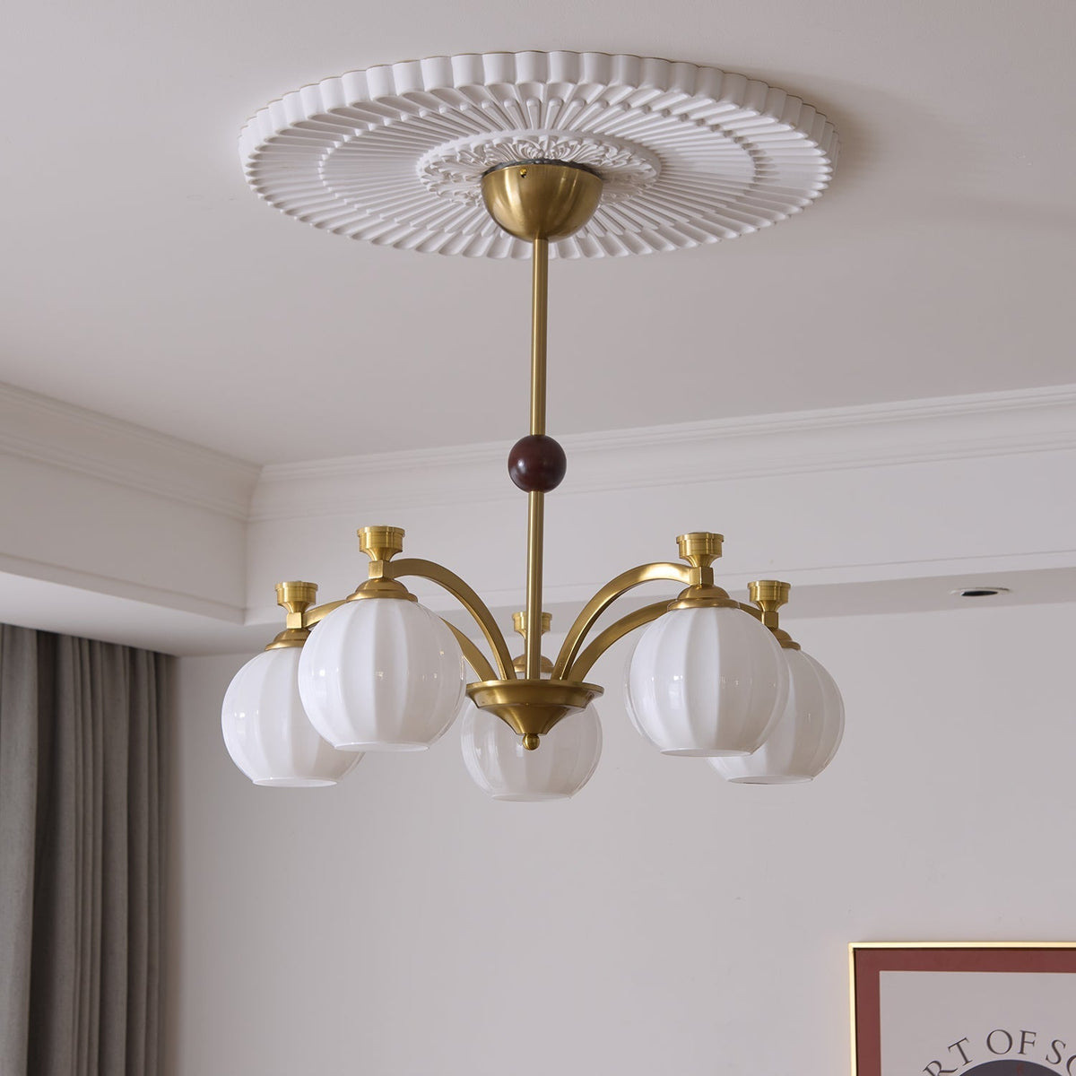 Usilia Elegance Vintage Glas-Holz Kronleuchter