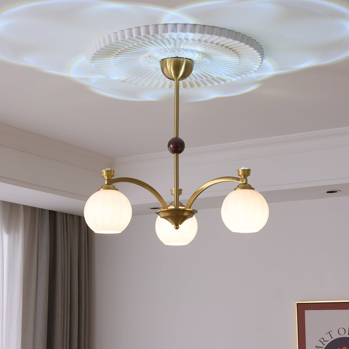 Usilia Elegance Vintage Glas-Holz Kronleuchter