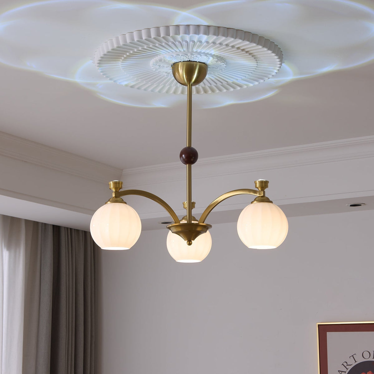 Usilia Elegance Vintage Glas-Holz Kronleuchter