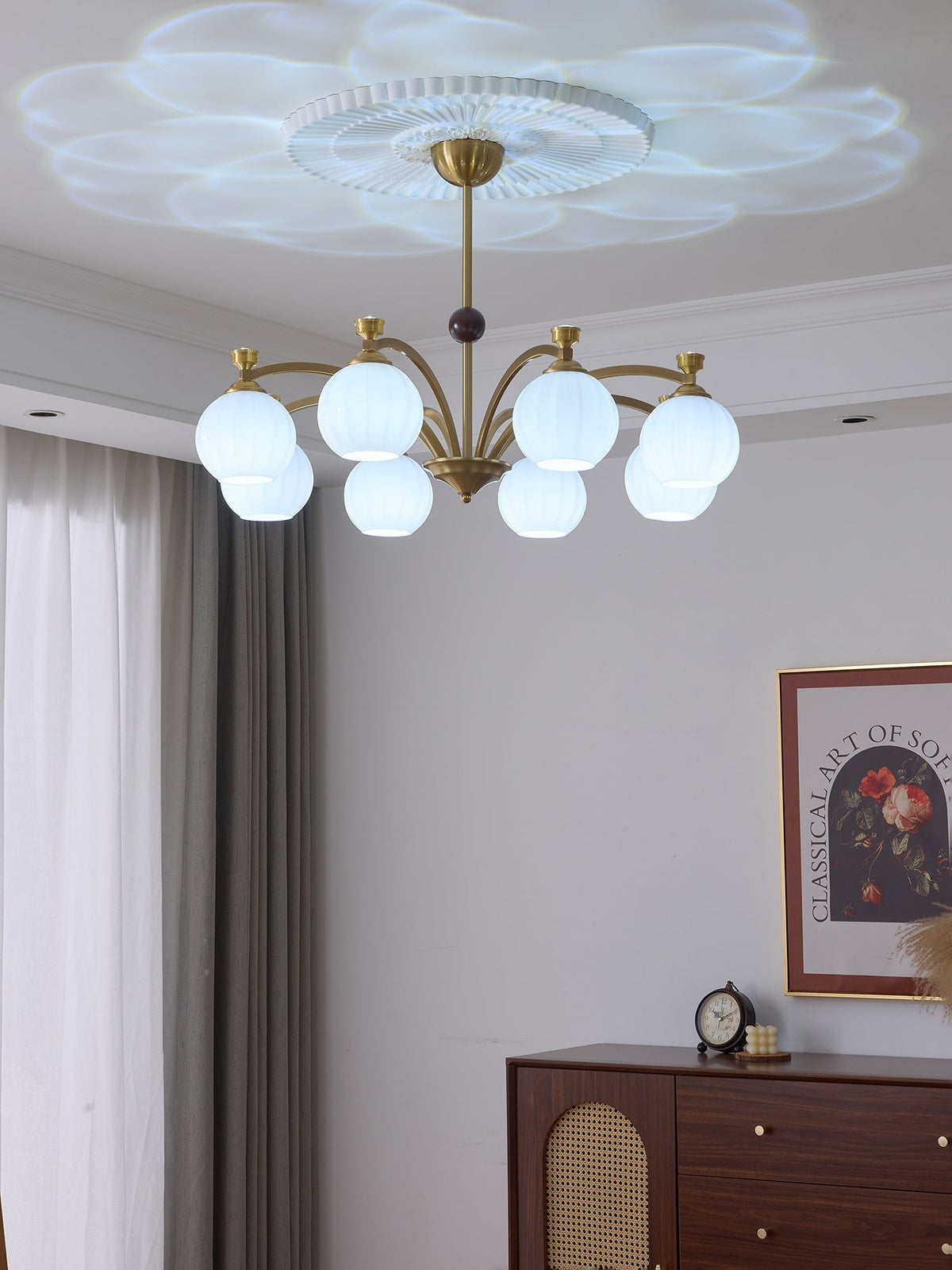 Usilia Elegance Vintage Glas-Holz Kronleuchter