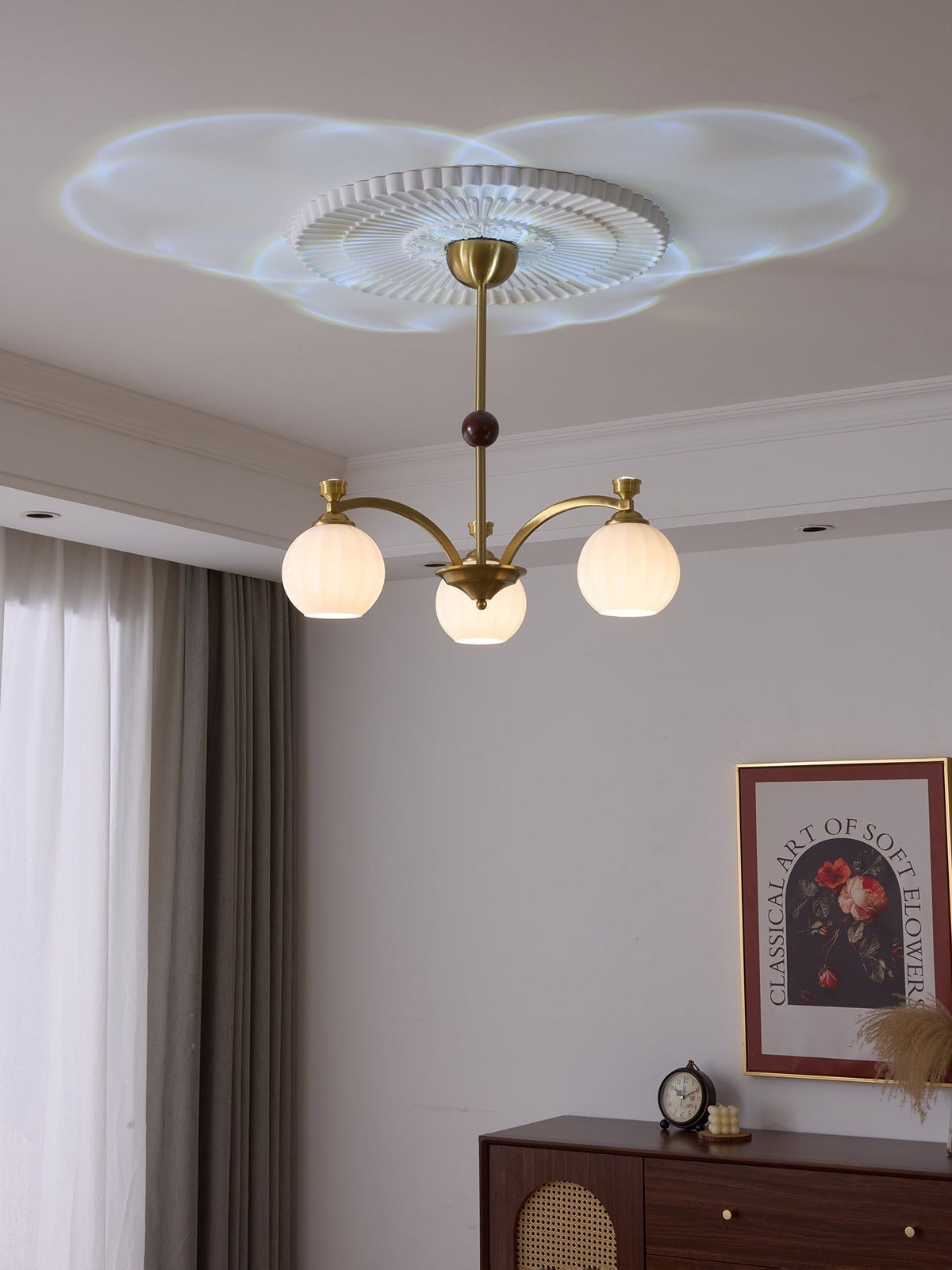 Usilia Elegance Vintage Glas-Holz Kronleuchter