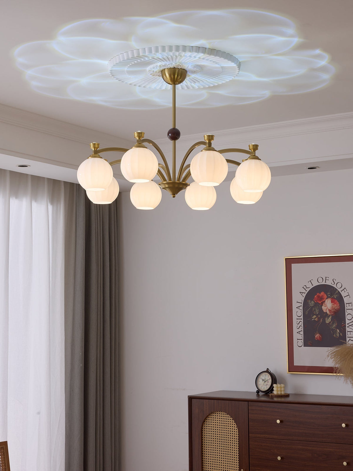 Usilia Elegance Vintage Glas-Holz Kronleuchter