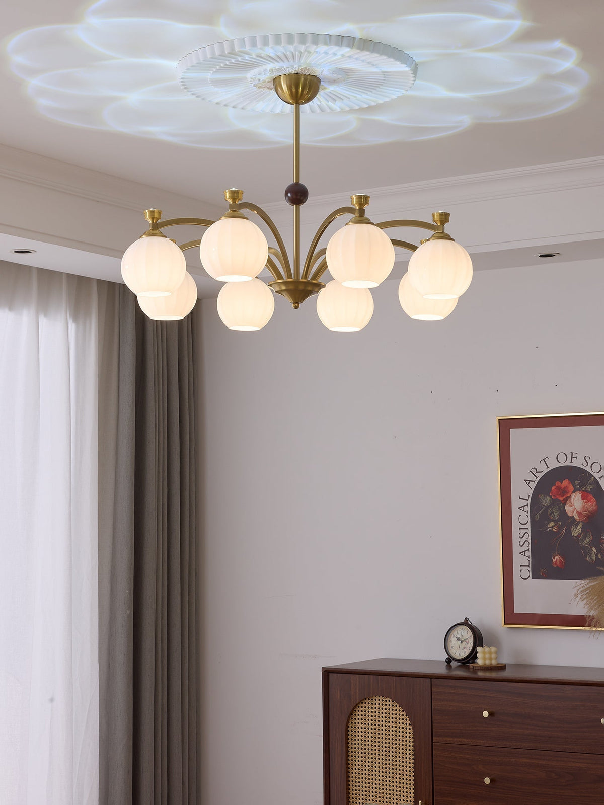 Usilia Elegance Vintage Glas-Holz Kronleuchter