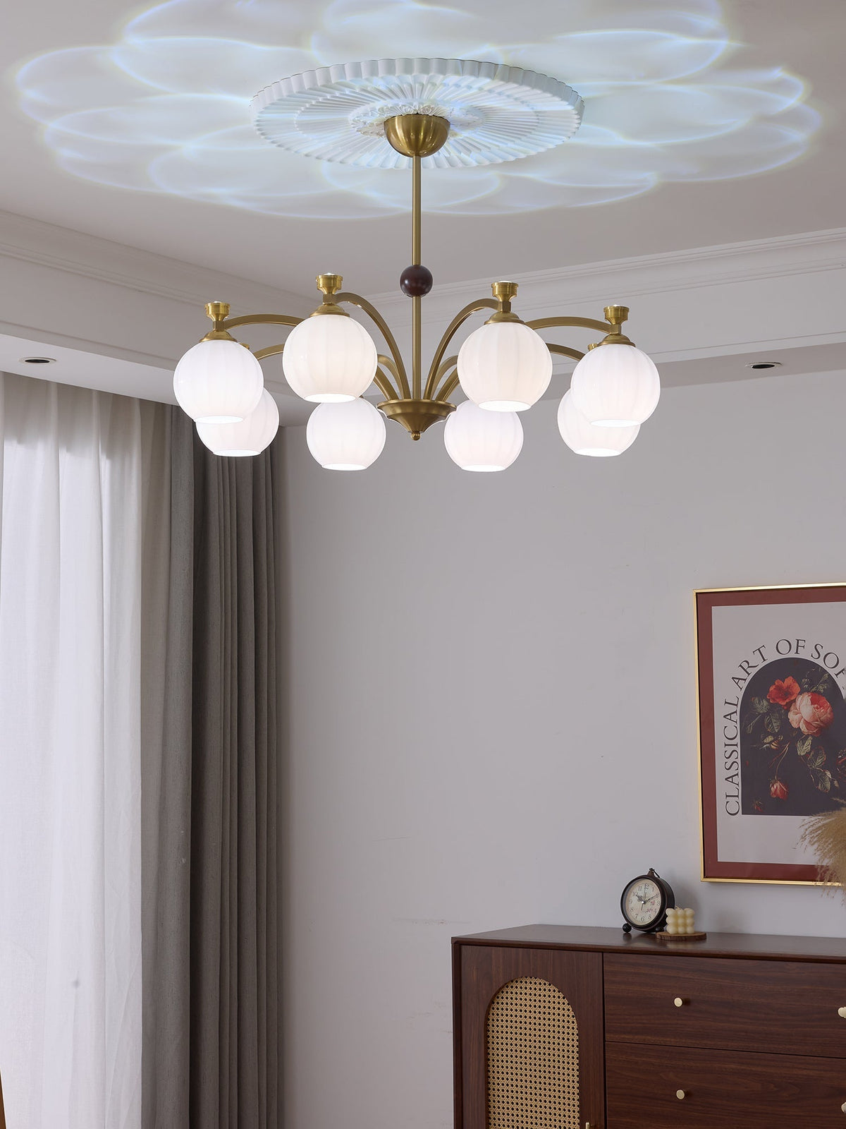 Usilia Elegance Vintage Glas-Holz Kronleuchter