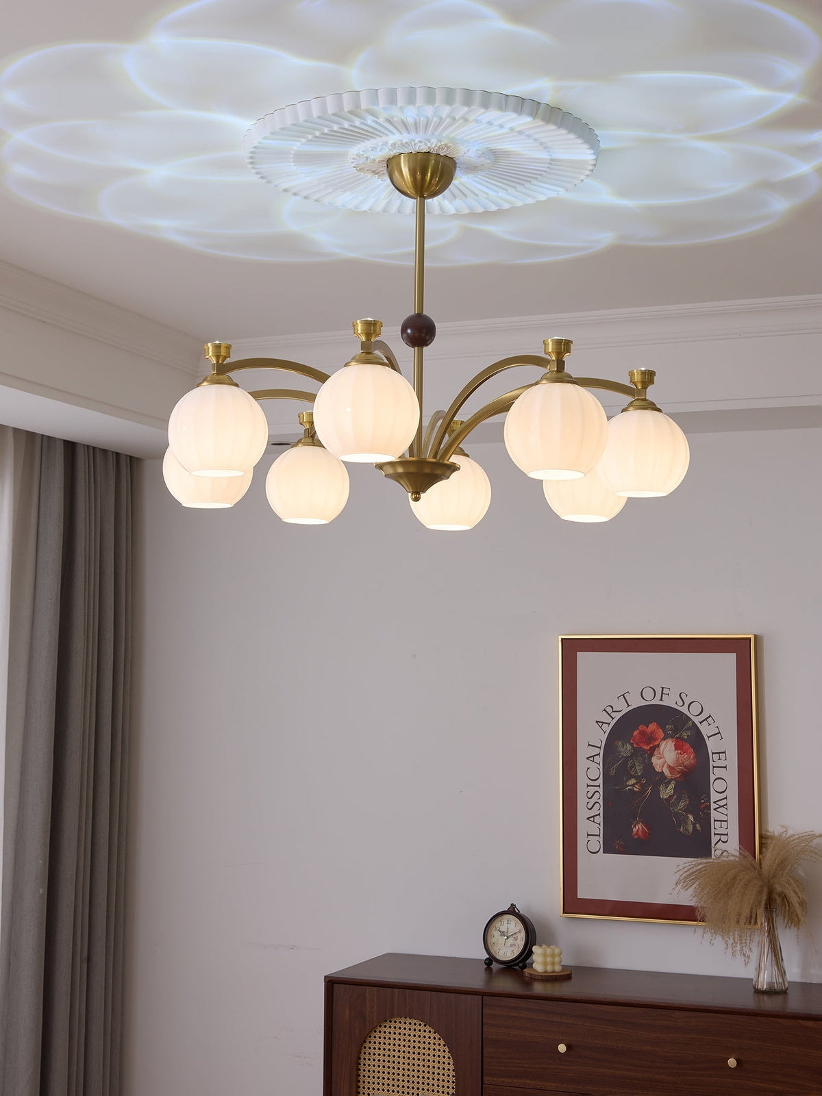 Usilia Elegance Vintage Glas-Holz Kronleuchter