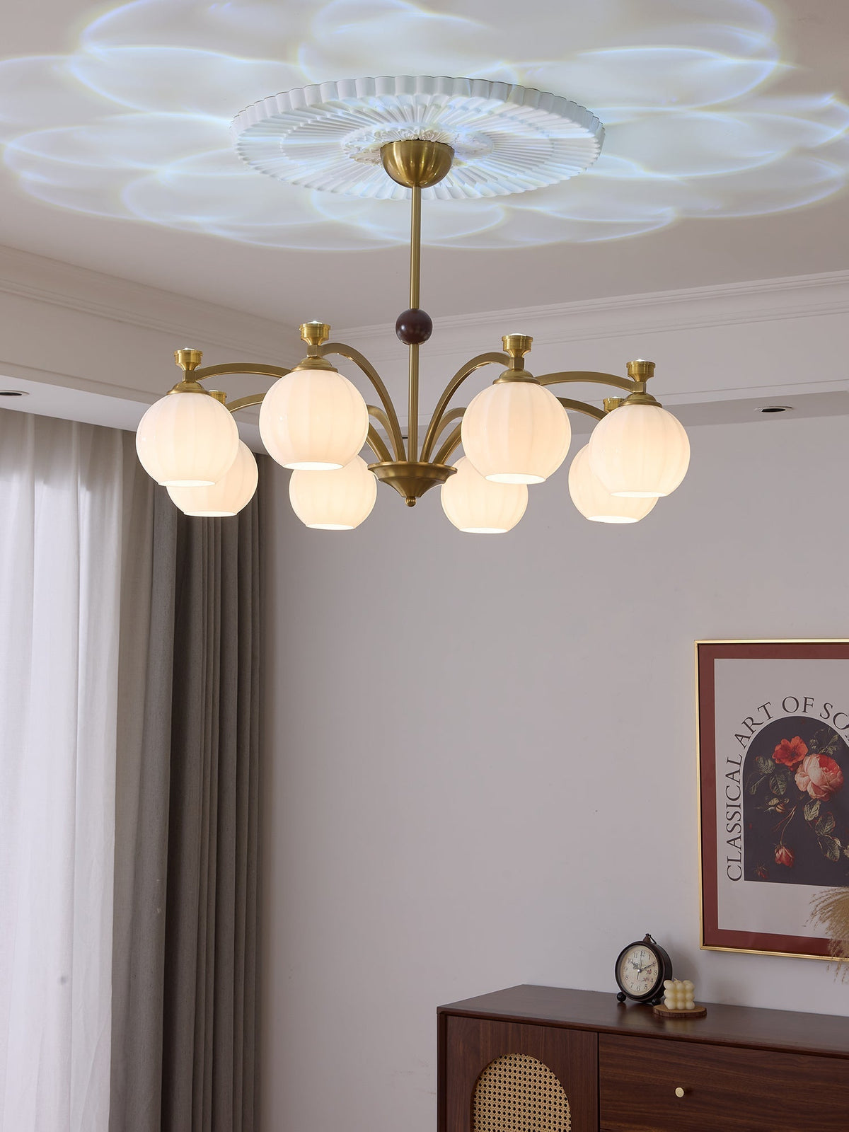 Usilia Elegance Vintage Glas-Holz Kronleuchter