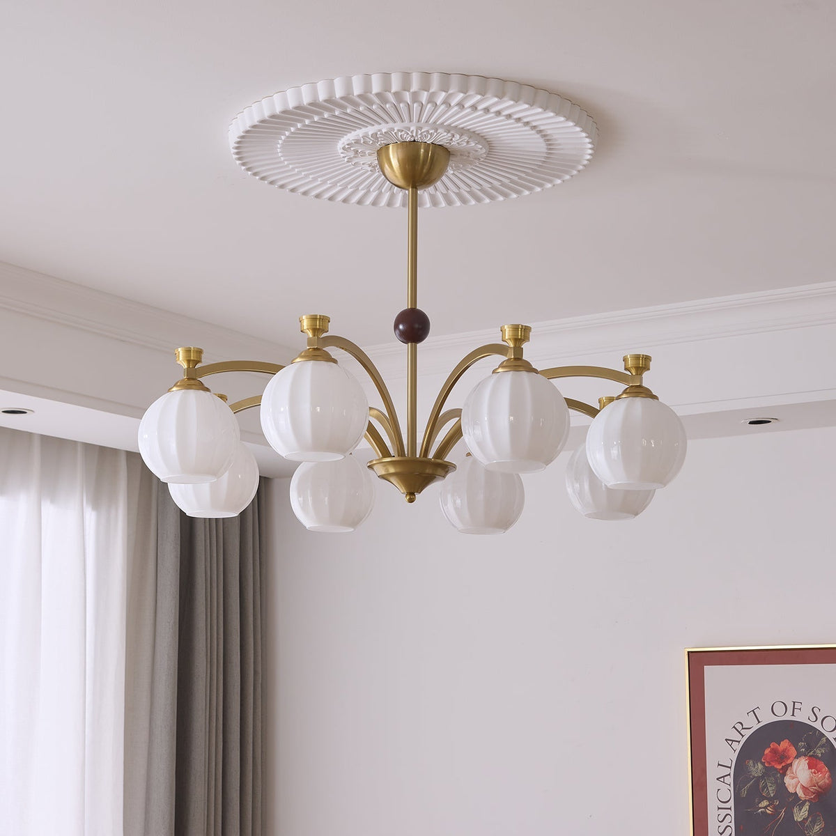 Usilia Elegance Vintage Glas-Holz Kronleuchter