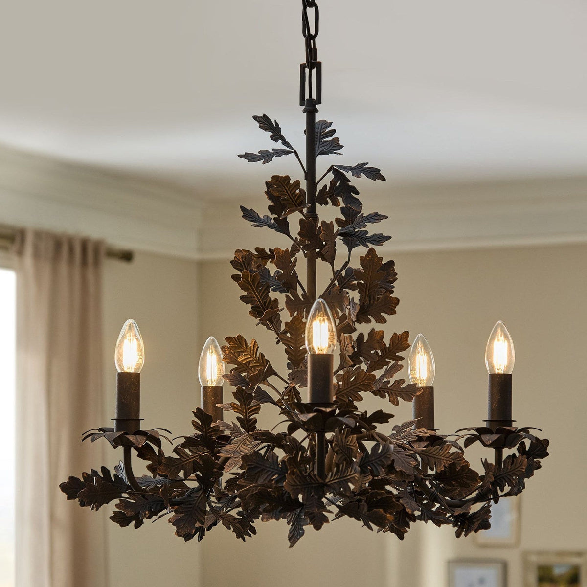 Syleeon Kronleuchter Thicket Oak Leaf aus Holz