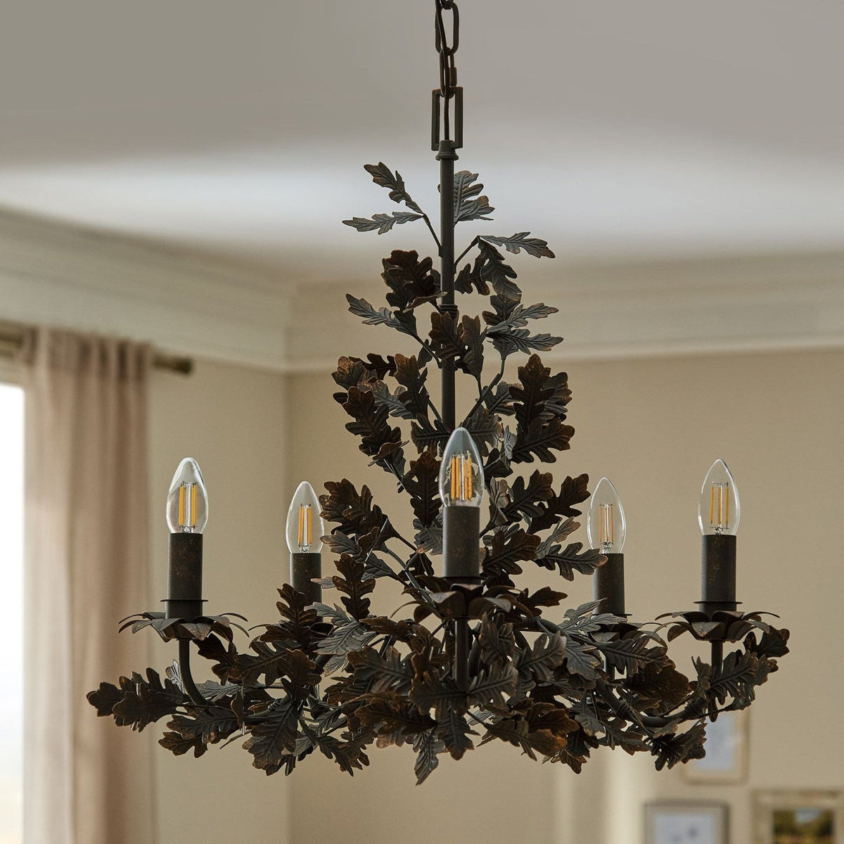 Syleeon Kronleuchter Thicket Oak Leaf aus Holz