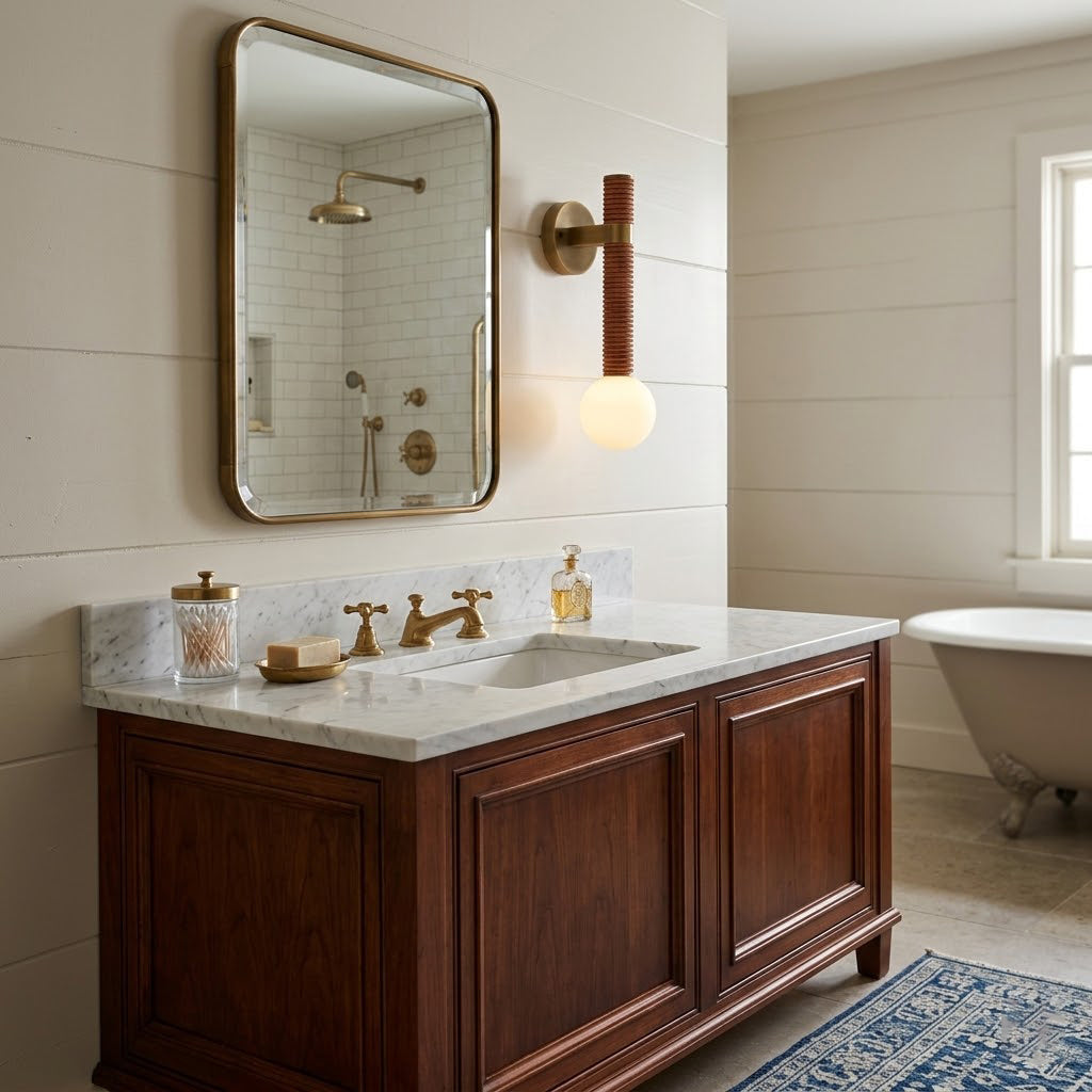 Cordelia Wandleuchte Antique Brass & Braun