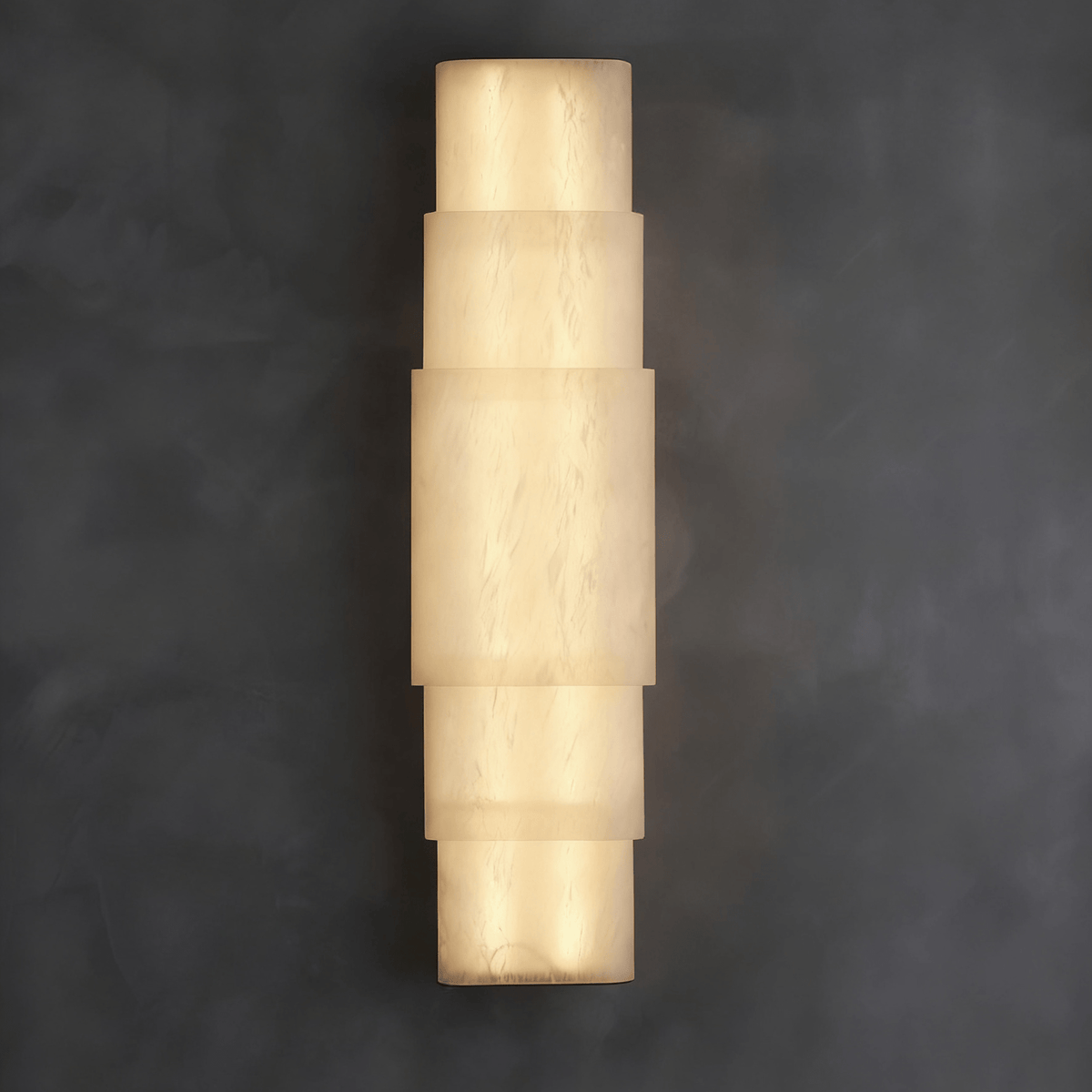 Dornette gestapelte Alabaster-Wandleuchte mit mehrschichtigem Lampenschirm