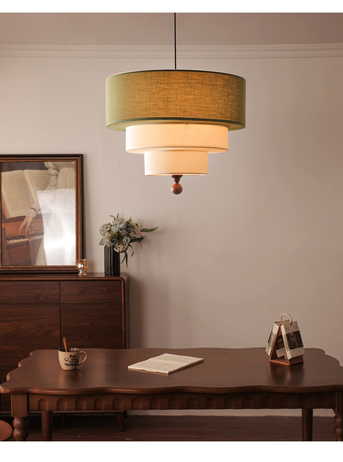 Calderin mehrstufige Stoff-Pendelleuchte
