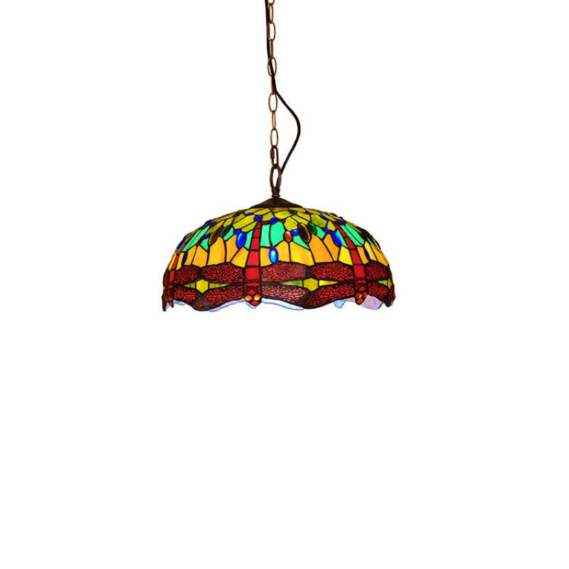 Arisha Vintage Art LED Pendelleuchte Farbig Glas Wohnzimmer