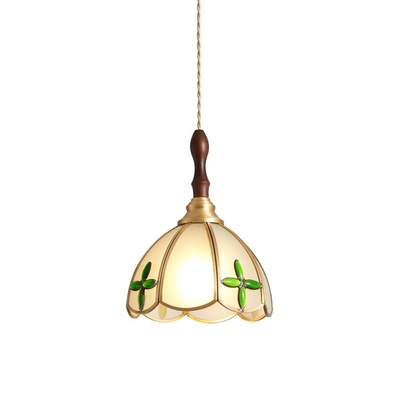 Floraner Messing- & Glas-Pendelleuchte