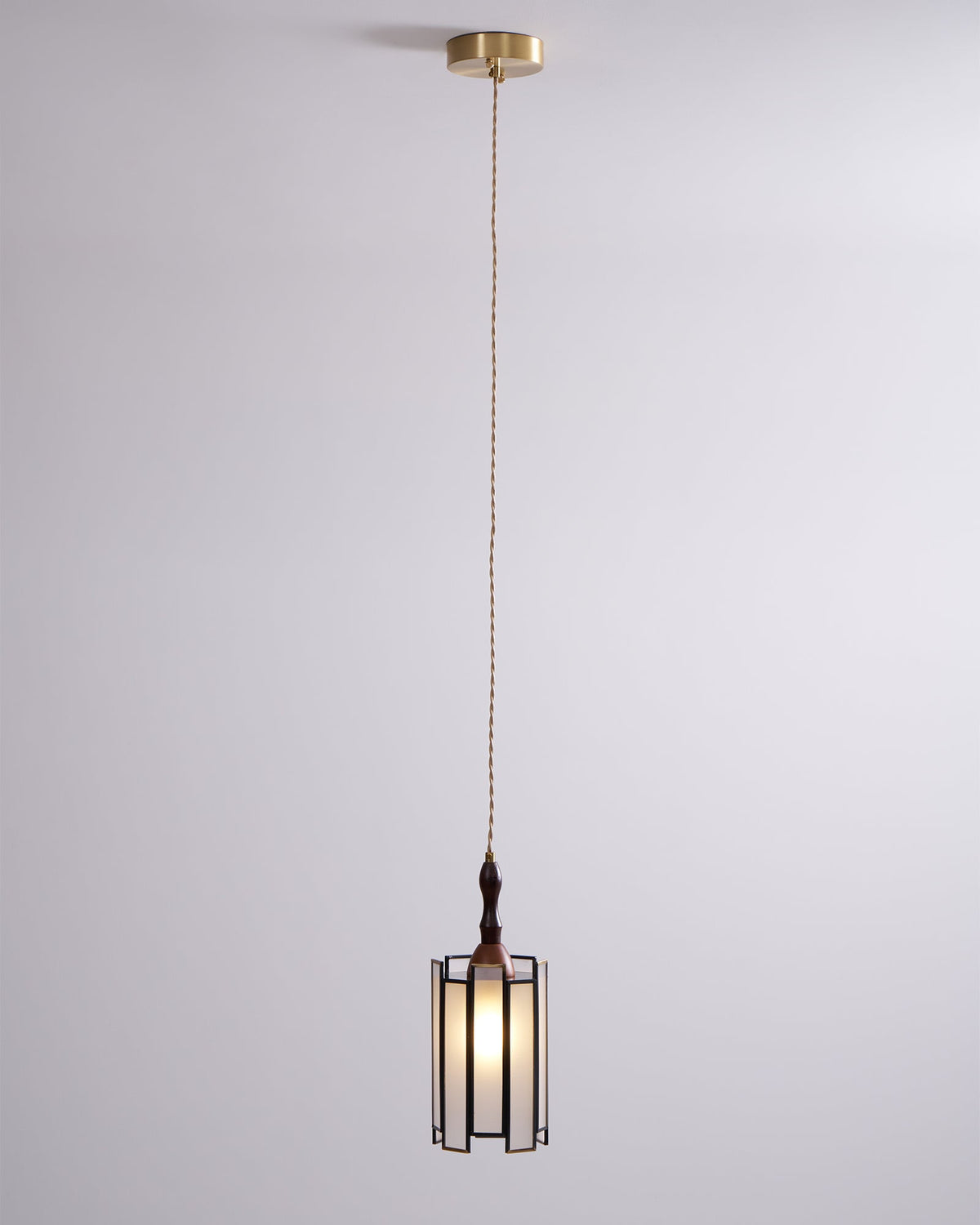 Creshen Pendelleuchte aus Holz und Glas im Vintage-Stil