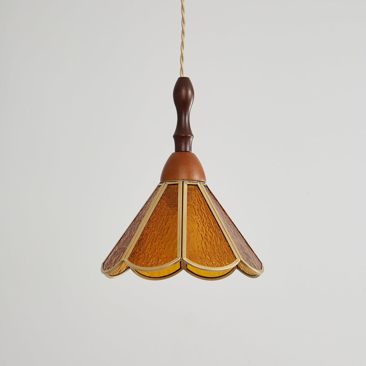 Creshen Pendelleuchte aus Holz und Glas im Vintage-Stil