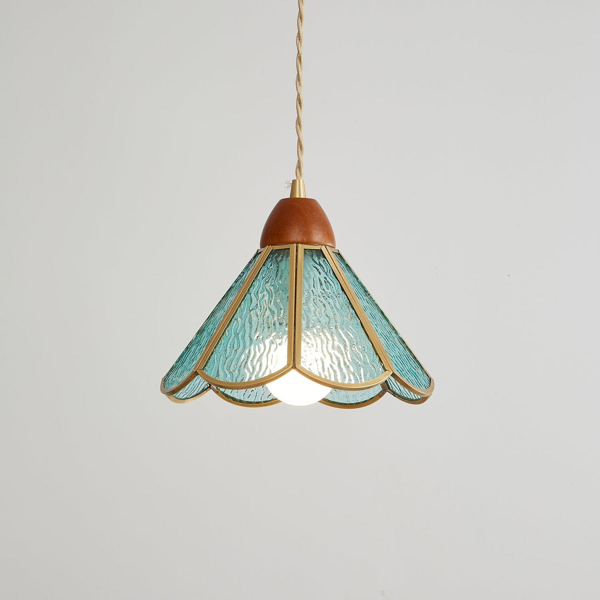 Creshen Pendelleuchte aus Holz und Glas im Vintage-Stil